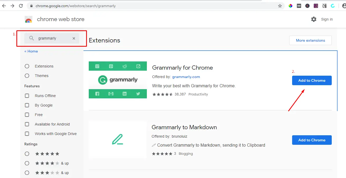 Grammarly markdown editor