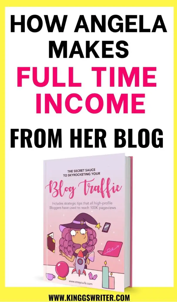 Make money blogging: how Angela makes money blogging and work from home. Interview with Angela, straycurls, angela straycurls interview. how to make money blogging